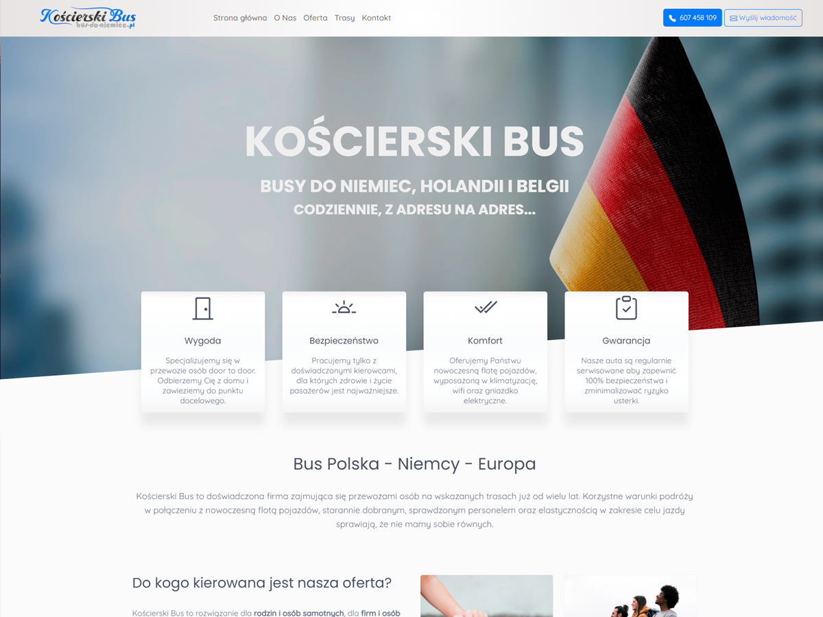 Busy do Niemiec z adresu pod adres Pomorskie Kościerski Bus